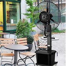 25" / 29" Black Pedestal Fan Commercial Fan with Water Spray Misting Fan, 90° Oscillating Industrial Fan 3 Speed 42L Water Tank 320W/380W (Size : 29")