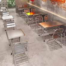 JOSOGO Indoor/Outdoor Bistro Table and Chairs Set for Patio Stainless Steel Folding, Kitchen Prep & Work, Board Games and Camping Picnic(H70CM)