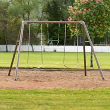 Lifetime Metal Swing Set for Kids Outdoor Heavy Duty Playset Green/Tan