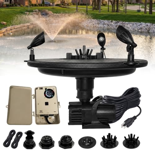 1/2 HP Floating Fountain & Aerator for Ponds and Lakes with 100 ft Cord
