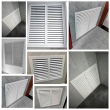 HVAC System Louvered Vent Grill Access Panel, White Aluminum Access Panel with Magnetic Double-Door, Vent Accesss Panels for HVAC System and Wall(24.5x38.5in)