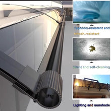 Outdoor Awning Black Door & Window UV Resistant Rainproof Aluminum Canopy, Large Water Reservoir Patio Protection, 100x240cm Size S
