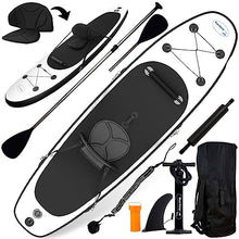 Blue Water Toys Inflatable Crossover Stand Up Paddle Board/Kayak Kit White and Black