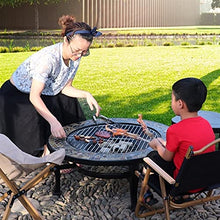 Fire Pits Outdoor Outdoor Large Wood Burning Fire Pit, Garden Party BBQ Camping Picnic Cooking Fire Pit Barbecue Grill with 4 Stools