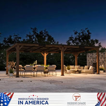 Modern Shade Wood Grill Gazebo 12' x 24' with Sloped Galvanized Steel Roof
