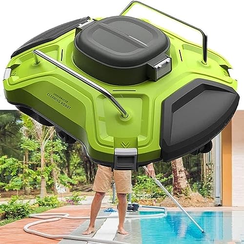 KANGJIEM Cordless Robotic Pool Cleaner, Automatic Pool Vacuum Up to 90 Mins Pool Vacuum for Above Ground/Inground Pool, Powerful Suction, Cleaning for Flat Pools Up to 550 Sq.Ft