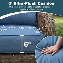 7-Piece Patio Furniture Set with 6" Ultra-Thick Cushions, Outdoor furniture