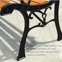 ERoomQ Outdoor GThe Bench,Outdoor GThe Terrace Bench, Cast Iron Anticorrosive Solid Wood Seat Leisure Table and Chair Combination (Table)