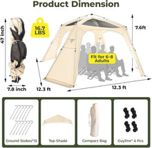 Alvantor® 12' x 12' Pop Up Gazebo, All Weather 4-Season Instant Canopy Tent, UPF 50+ Waterproof Lightweight, Addable PVC/Mesh/Polyester Curtains Pergola for Patio Backyard Deck Camping Beach
