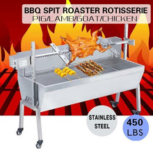 JARYANNIX Rotisserie Charcoal Grill, Stainless Steel BBQ Grill with Adjustable Height, 44.5" Portable Grill for Outdoor Parties and Backyard Use 110V 15W