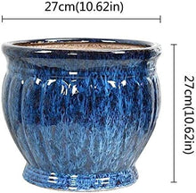 iumLeap Ceramic Large Tree Planting Flower Planter European Style Outdoor High Tube Flower Pot for Balcony Corridor Villa Courtyard Aisle Classical Indoor Floor Garden Groen Plants