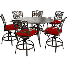 Hanover Traditions 7-Piece Outdoor Dining Set with Red Cushions