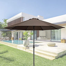 USZWBY Outdoor Table Umbrella,Garden Parasol Umbrella 2.7 M,Red,Dark Green,Beige,Khaki,Brown,Round,Sun Protection,for Swimming Pools,Beaches,Outdoor Cafes,Sun Shade for Outdoor (Brown 2.7M)