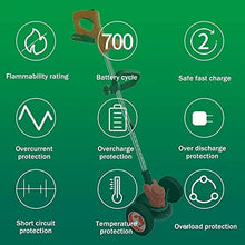 Cordless Weed Wacker with Wheel Electric Handheld Lawn Mower Rechargeable Lawn Mower Suitable for Farms and Pastures, Red