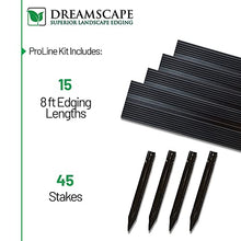 Dreamscape PermLine Aluminum Landscape Edging - 15 Strips, 8ft Each (120 Ft Total), Black Duraflex Professional Quality Landscaping Border, Aluminum Divider for Lawn, Garden, Flowerbed