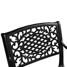 Oakland Living Modern Ornate Outdoor Mesh Aluminum 59-in Large Black Round Patio Dining Set with Lazy Susan and Six Chairs
