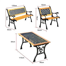 FKTHYO Garden Benches Outdoor Patio Bench, Cast Iron Outdoor Garden Bench with Backrest, Carved Armrests and Legs, Park Outdoor Bench Set for Patio Porch Poolside, Wood Patio Seating (One Color D)
