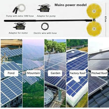 Ostreemaner Solar Photovoltaic Panel Cleaning Brush, Handheld Solar Cleaning Telescopic Rod-Adjustable Length, Double Brush Head (Spin), 40mm Telescopic Rod Diameter,Mains Power,7.5M