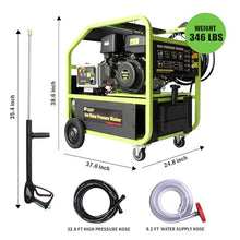 Green-Power America 4000 PSI 4 GPM Gas Hot Water Pressure Washer, Electric Start Commercial Gas Engine, Movable Heavy Duty Power Washer for Car Detailing, Home Yard, Driveway, Industrial Cleaning