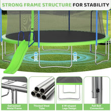 Skepphlay 12FT Outdoor Trampoline Set with Basketball Hoop Green