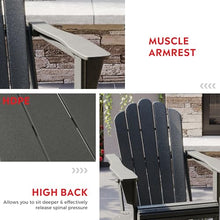 Costaelm Lakeview Outdoor Patio HDPE Adirondack Chairs with Cup Holders (Set of 8), Gray
