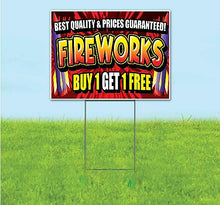 TampaPrinting Fireworks Yard Sign 18" x 24" with Metal Stake