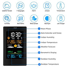 YWMLFZ Weather Station Indoor Outdoor Weather Forecaster with Digital Thermometer Hygrometer with Alarm Clock