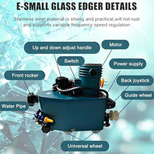 Tiuheyo 800W Electric Glass Edging Machine, 8000 RPM Portable Edger for DIY Glass Trimming, Round & Straight Bevel Polishing Tool, Ideal for Home (Blue)