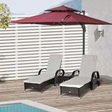 OROTLECT Red Hanging Cantilever Offset Patio Umbrella 10ft - 360 Rotation, Tilt, Square, Aluminum Base For Car Show Cantilever, Rotating, Outdoor Picnic