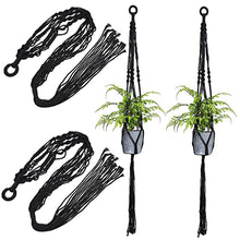 4 pcs Holders for Ceiling Rope Macrame Wall Outdoor Flower Garden Black W Decorations Decorative Hangers Bohemian Pot Holder Hanger Plant Planter Indoor Decor Planters Baskets (As Shownx5pcs