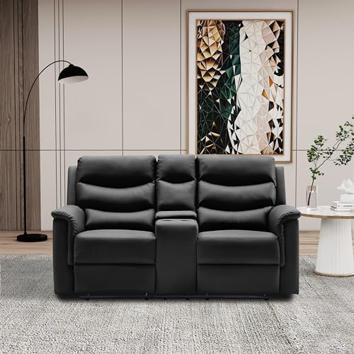 Eafurn 2-Piece Reclining Sectional Sofa Set Black