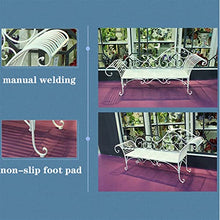 Garden Benches Outdoor Leisure Bench with Backrest and Armrests Exquisite White Garden Bench Patio Balcony Outdoor Wrought Iron Leisure Furniture Bench