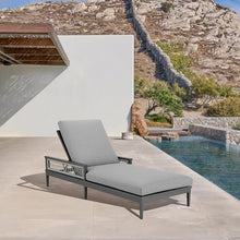 Armen Living Zella Modern Outdoor Patio Chaise Lounge Chair Light Gray
