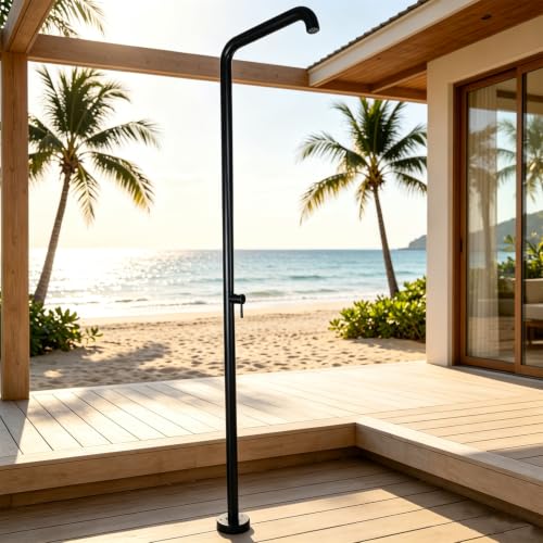 WTRYRN Outdoor Shower Faucet Floor Stand with 10" Rain Head 1
