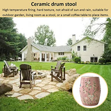 Ceramic Drum Table,Ceramic Drum Stool,Decorative Ceramic Garden Stool, Glazed Hand-Painted Flower and Bird Shoe Changing Stool Drum Stool, Suitable for Outdoor Garden(Green)