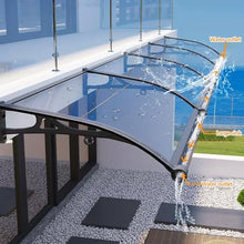 Exterior modern front door awnings,awning for door entrance with Aluminum Bracket,overhang awning for windows,polycarbonate awning & canopies,with rain gutters,rain snow UV Protection.(L120*W360cm/L48