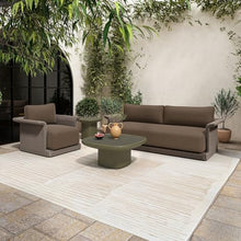NADAAL STUDIOS Henric Outdoor Side Table, Pedestal Concrete with Seamless Rounded Edge Deep Green