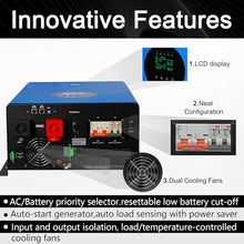 ZLPOWER UL1741 48V Inverter 12KW Solar Hybrid Off Grid 110/220Vac Low Frequency DC 48V AC Input 240V AC Output 120V/240V Split Phase Pure Sine Wave Converter with 2x80A MPPT Charger Controller 12000W