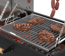 KoolMore 92 in. Charcoal and Wood BBQ Grill, Santa Maria Argentine Style Grill with Dual Adjustable Grate, Heavy Duty, in Black