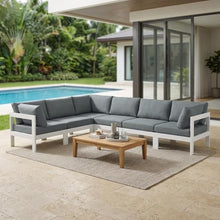 Outdoor Escape Gray Fabric Outdoor Patio Modular Sectional, Weather-Resistant Cushions, Comfortable Back Height, Sturdy Frame for Outdoor Lounge