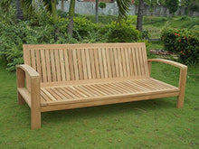 6 Pc A-Grade Outdoor Patio Teak Sofa Set - 3 Seater Sofa, 2 Deep Seating Club Chairs, 1 Side Table, 1 Rectangle Coffee Table and 1 Ottoman-Furniture Only - Madras Collection
