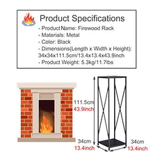 TXGJWRA Firewood Rack Firewood Racks 1.1m/44in Tall Firewood Storage Wood Pile Organizer with Feets Rust-Resistant Log Rack Stand for Living Room Wood Stove Easy to Assemble,