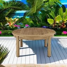 Modway Marina Premium Grade A Teak Wood Outdoor Patio Round Coffee Table in Natural