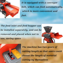 Banfluxion 220V 4-Blade Grass Cutting and Silk Kneading Integrated Machine Crop Straw Breaker Silk Kneading Integrated Machine with Belt Conveyor for Crushing Various Grass, Straw, 400-800KG/H, 2.2KW