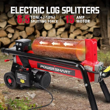PowerSmart Electric Log Splitter & Wood Chipper 2-in-1 Bundle: 6.5-Ton Hydraulic Splitter for 20" Logs & 15-Amp Chipper for 1.77" Branches, Perfect Combo for Yard Cleanup & Firewood Making