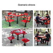 ELUKHT 4-Piece Outdoor Table and Bench Set, Weather-Resistant Park seat with Metal Frame and Solid Wood slats, Picnic Table Bench Set for Outdoor Camping Backyard Garden (with Backrest Combination)