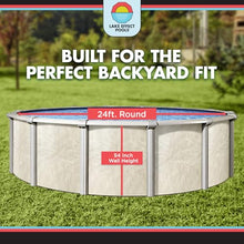 Wilbar Pools 'Forever' 24 ft Round Above Ground Swimming Pool | 54 Inch Resin Protected Steel Sided Walls | Bundle Includes: 25 Gauge Overlap Liner & Widemouth Skimmer