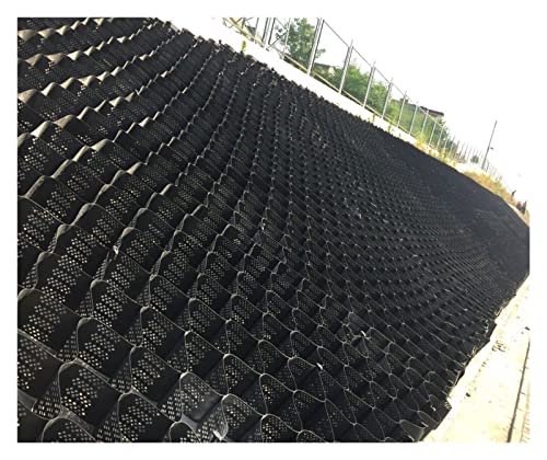 AMHUKIP Driveway Geogrid Stabilizer - Heavy-Duty HDPE Ground Grid for Gravel and Erosion Control (3ft-164ft) - 2" & 4" Heights(6x9 m (20x30 ft) 10cm/4" High)