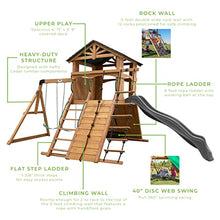 Backyard Discovery Endeavor Cedar Swing Set with Gray Wave Slide