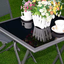 YWangQiang 3 Pcs Bistro Set Garden Backyard Table Chairs Outdoor Patio Furniture Folding Square Table